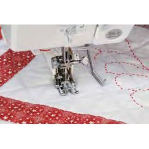 Even feed foot with quilt guide