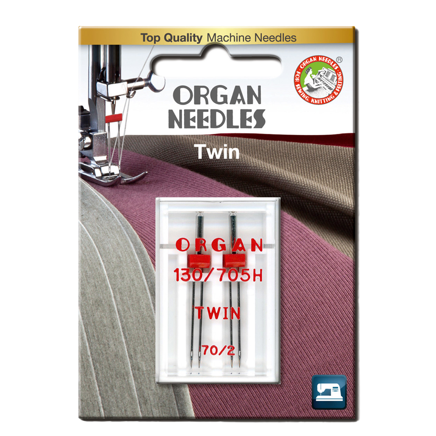 Nål Organ Tvilling 2mm 70, 2 pk