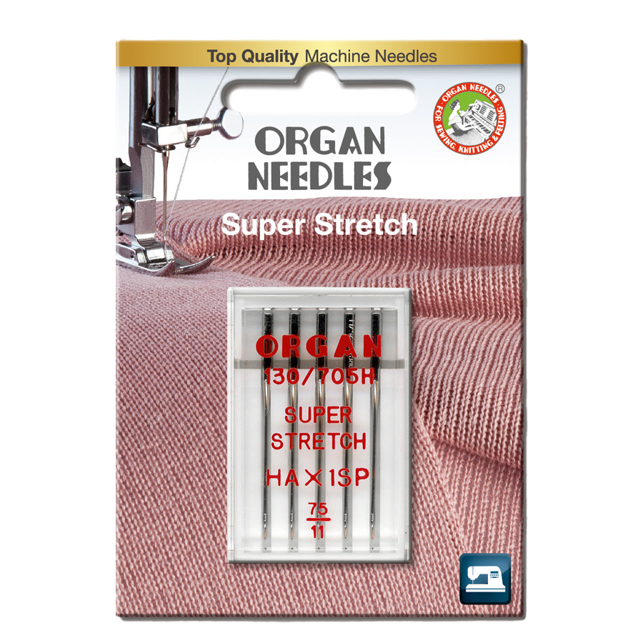 Nål Organ Super Stretch HAx1SP 75, 5-pakk