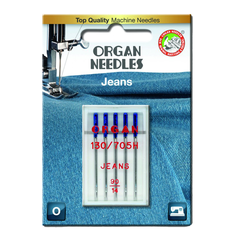 Nål Organ Jeans 90, 5-pakk